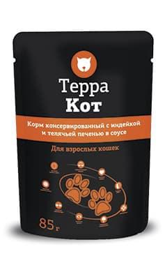 Влажный корм для кошек Терра Кот (индейка и телячья печень)