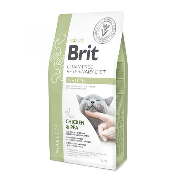 Сухой корм для кошек при диабете Brit VD Cat Diabetes Chicken & Pea