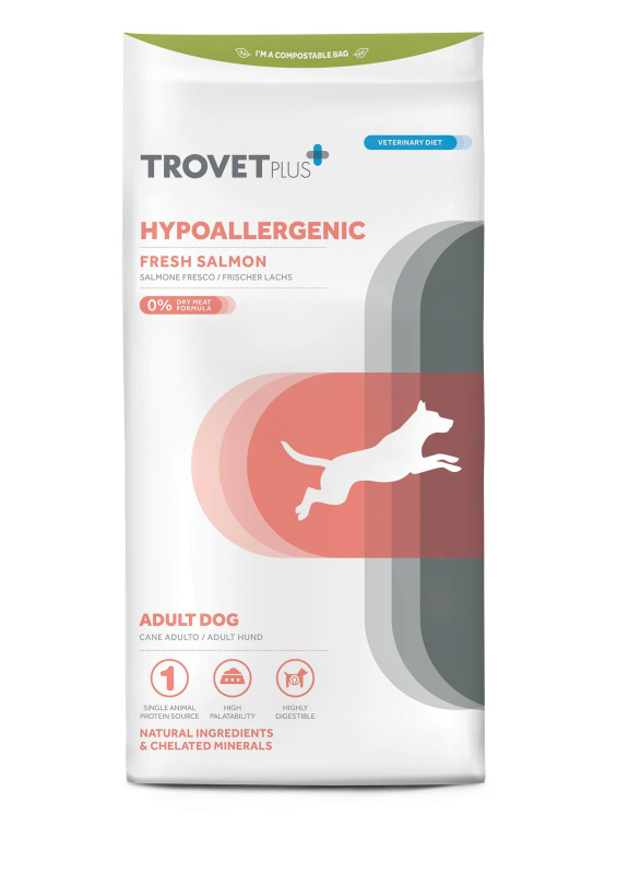 Каталог Сухой корм для собак Trovet Plus Hypoallergenic Vet Diet Adult (лосось) для собак