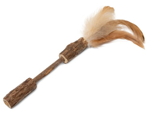 Triol Игрушка для кошек из мататаби Палочка с перьями NATURAL, 120/170мм