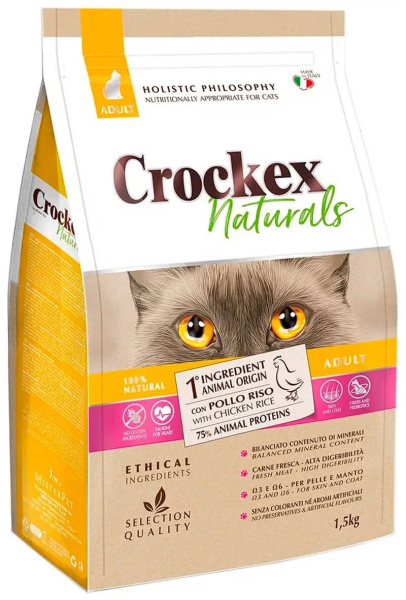 Сухой корм для кошек Crockex Natural Adult Cat (курица, рис)