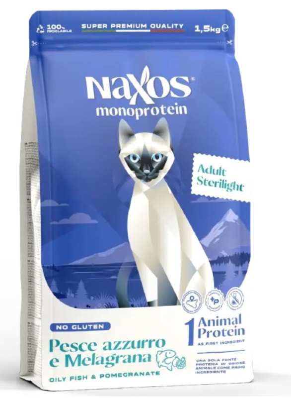 Сухой корм для кошек Adragna Naxos Cat Sterilight (рыба, гранат)