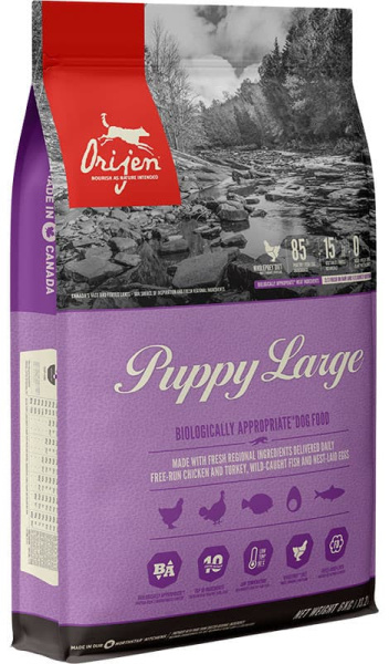 Каталог Сухой корм для щенков крупных пород ORIJEN PUPPY LARGE (85/15) для собак