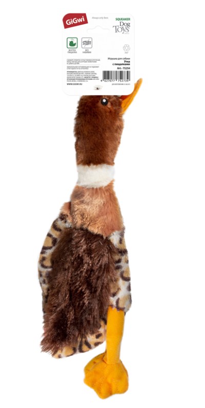 Игрушка для собак GiGwi Plush Friendz Шкурка утки с пищалкой