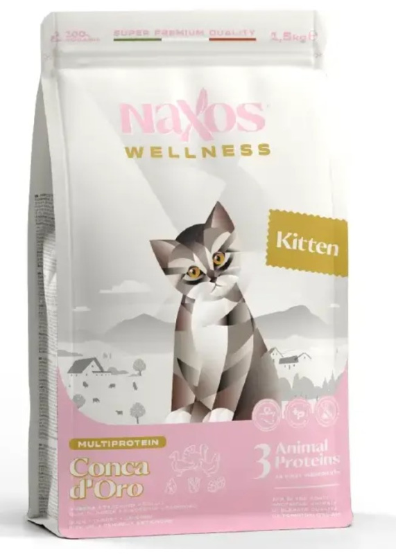 Сухой корм для котят Adragna NAXOS Wellnes Kitten (утка, курица, индейка)