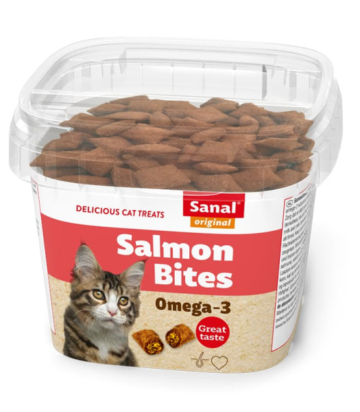 Мультивитаминный комплекс для котов подушечки с лососем "Salmon Bites Cup" Sanal (Санал) 75 гр