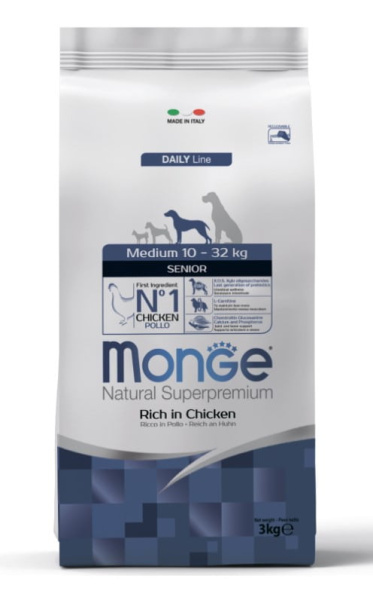 Рацион для собак Monge Dog Daily Line Medium Senior (курица)
