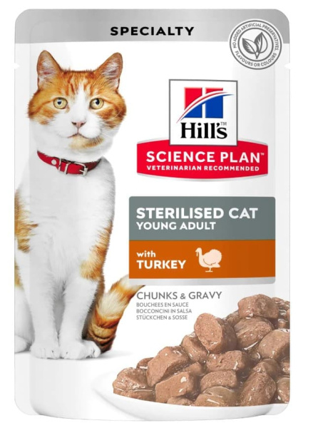Влажный рацион для кошек и котов Hill's Science Plan Sterilised Cat Young Adult (индейка)