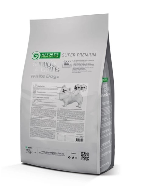 Сухой корм для собак мелких пород с белой шерстью Nature's Protection White Dog GF INSECT насекомые