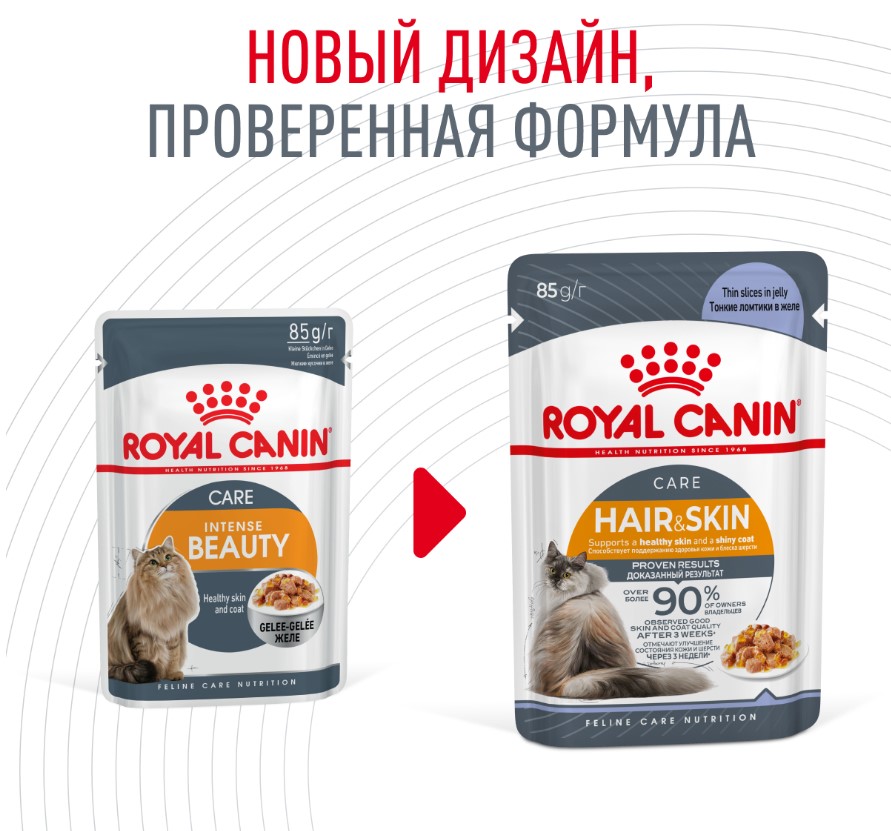 Влажный корм для кошек Royal Canin Hair & Skin Care (в желе)