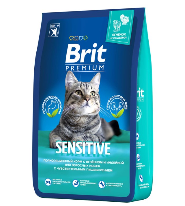 Сухой корм для кошек Brit Premium Cat Sensitive (ягненок)