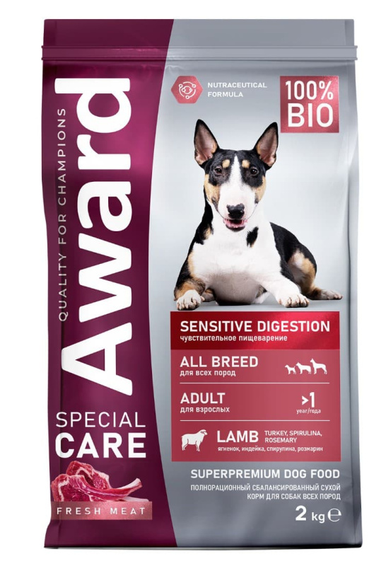 Каталог Сухой корм для собак Award Special Care Sensitive Digestion Adult Dog (ягненок) для собак