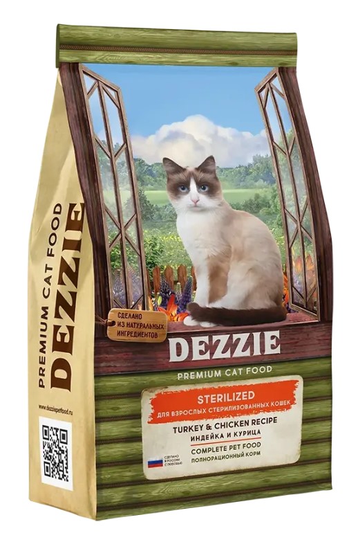 Сухой корм для кошек DEZZIE Sterilized Adult Cat (индейка,курица)