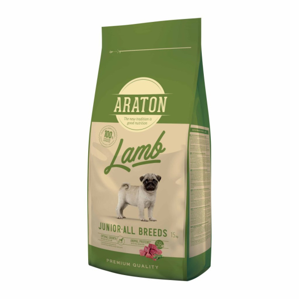 Питание для молодых собак Сухой корм для собак Araton Junior Lamb & Rice (ягненок, рис)