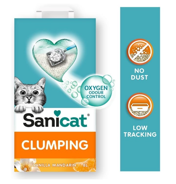 Кошачий Наполнитель бентонитовый Sanicat Clumping Vainille-Mandarine (ваниль, мандарин)