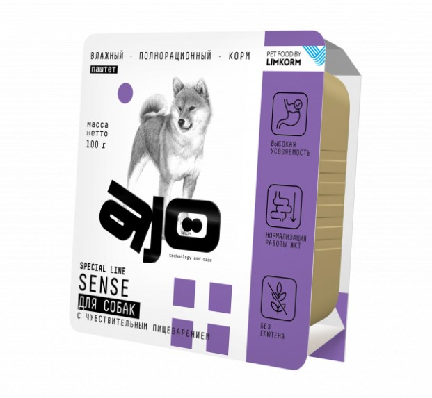 Паштет для собак с чувствительным пищеварением AJO Dog Sense (курица)