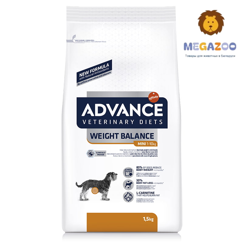 Ветеринарный рацион для собак Advance Dog VetDiet Weight Balance Mini (птица) 