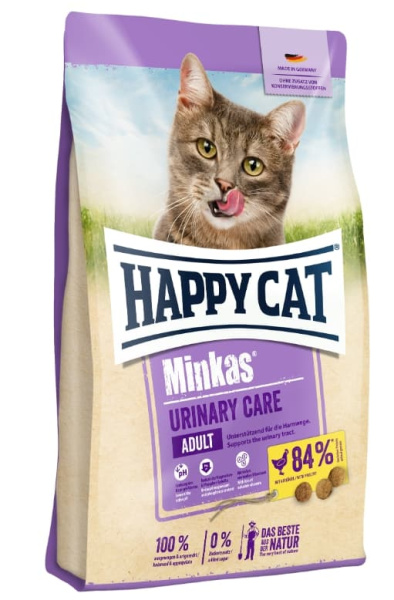 Сухой корм для кошек Happy Cat Minkas Urinary Care (птица) сбалансированный корм для кошек страдающих мочекаменной болезнью