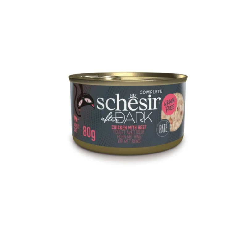 Влажный корм для кошек Schesir After Dark Adult Cat (курица, говядина)