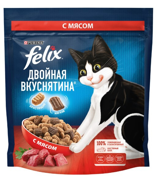 Сухой корм для кошек Felix Двойная вкуснятина (мясо)