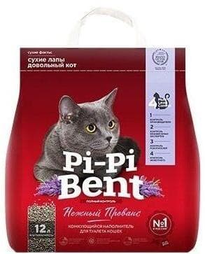 Бентонитовый наполнитель Pi-Pi-Bent Нежный прованс для лотка