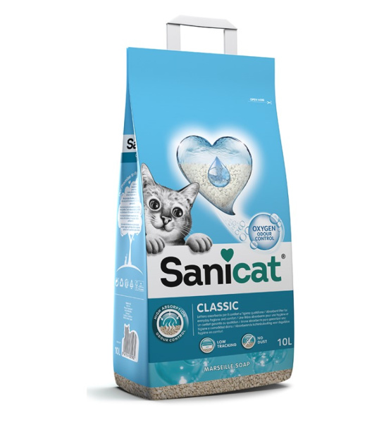 Наполнитель для кота минеральный Sanicat Classic Marseille soap (аромат марсельского мыла)