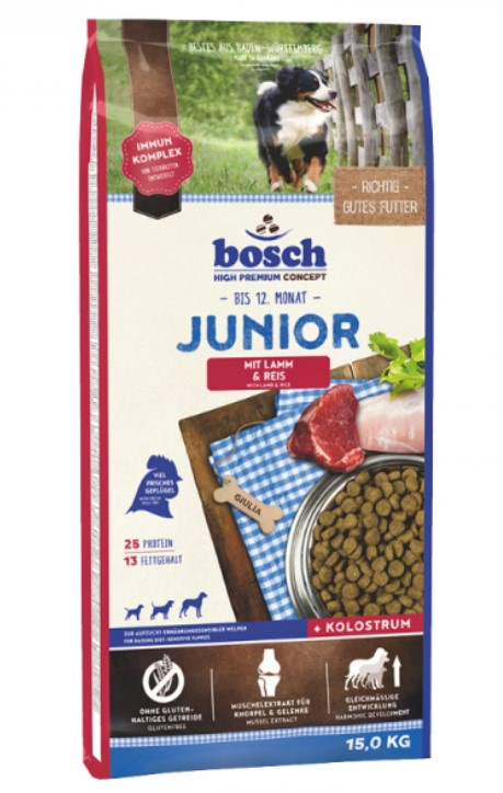 Каталог Сухой корм для собак Bosch Junior (ягненок и рис) для собак