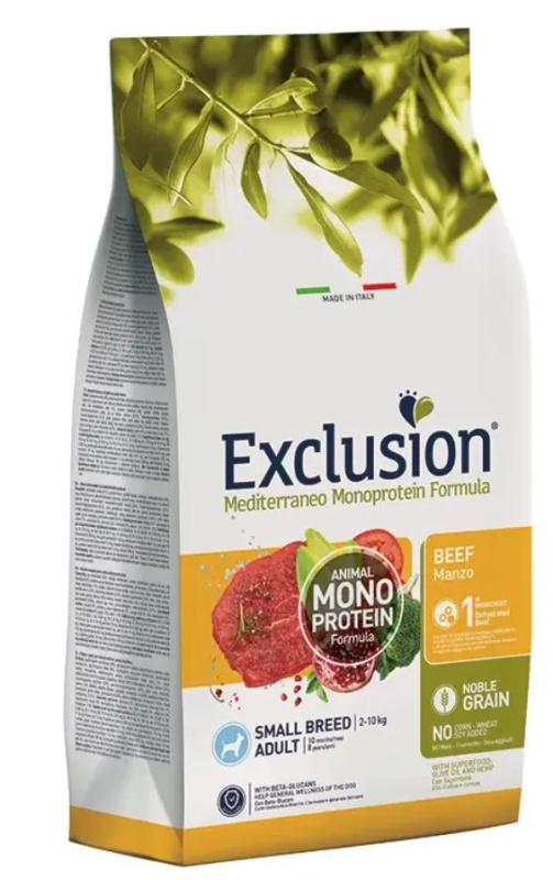 Каталог Сухой корм для собак EXCLUSION Monoprotein Noble Grain Adult Small (говядина) для собак