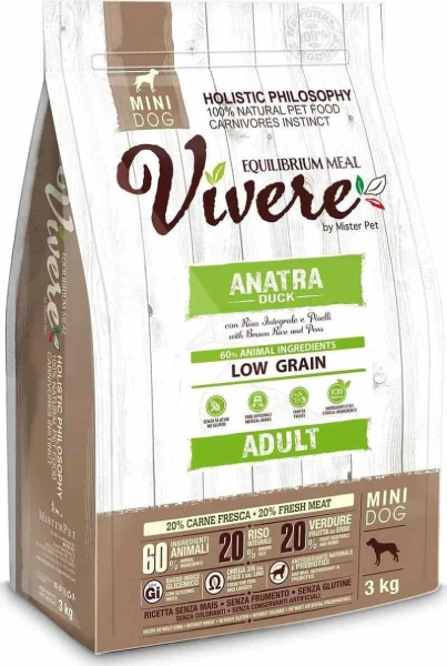Еда для собак мини пород Vivere Dog Adult Mini (утка) 