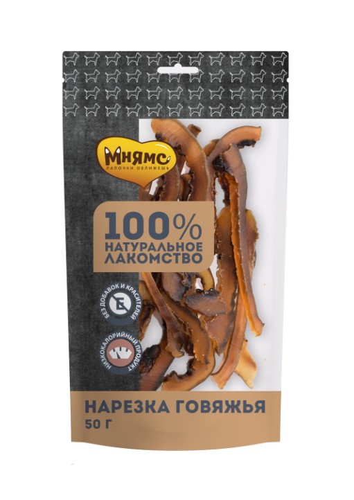 Лакомство Мнямс для собак Нарезка говяжья