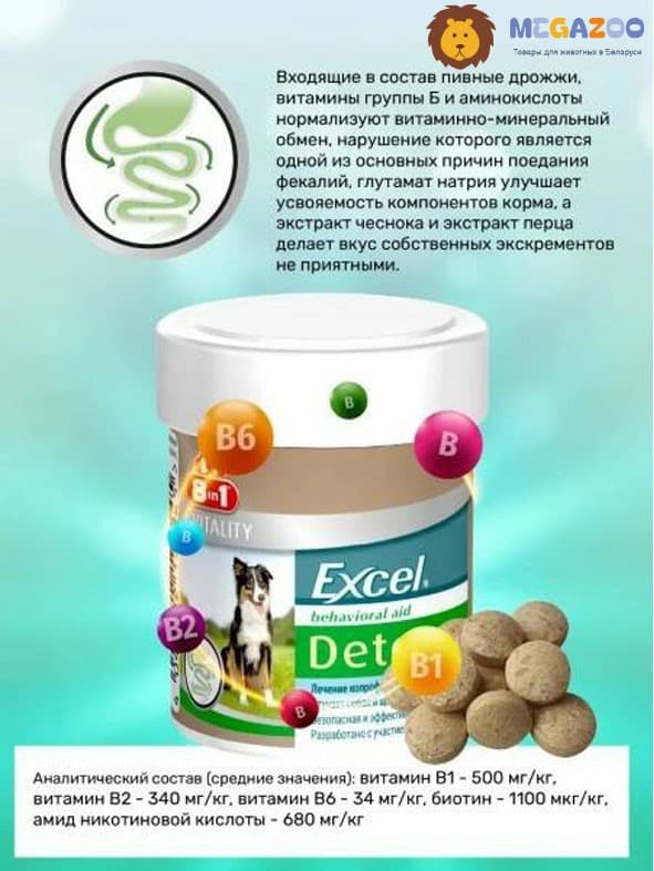 Средство для собак и щенков против поедания фекалий 8in1 Excel Deter Coprophagia