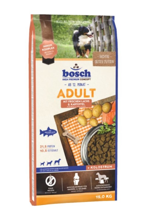 Каталог Сухой корм для собак Bosch Adult (лосось с картофелем) для собак
