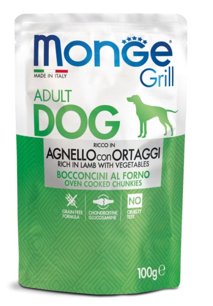 Влажный корм для собак Monge Grill Adult Dog Lamb (ягненок, овощи)