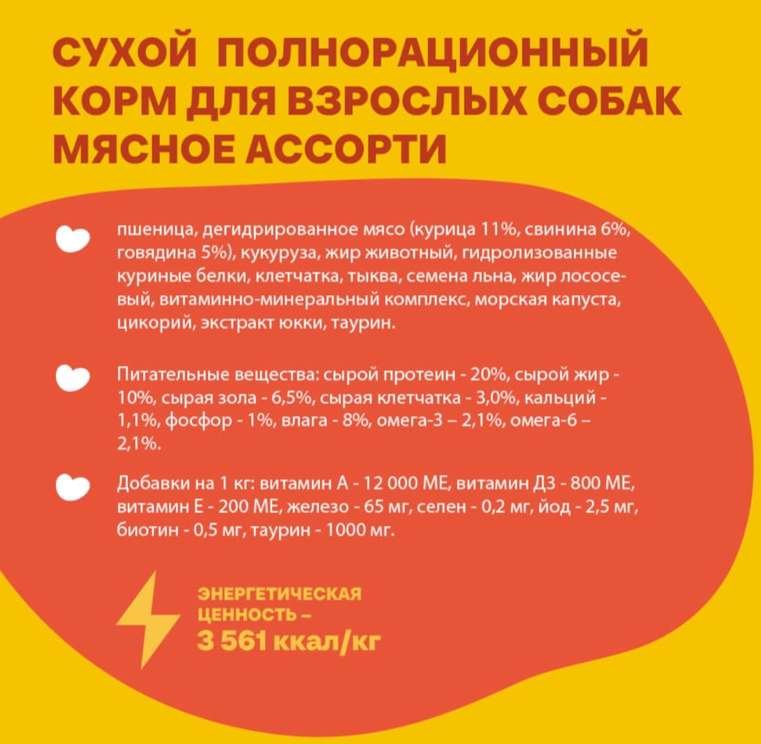 Каталог Сухой корм для собак Хаппи Лаппи Adult (мясное ассорти) для собак