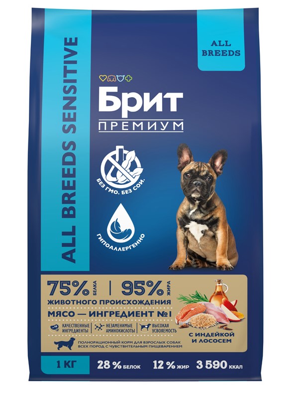 Каталог Сухой корм для собак Brit Premium Dog Adult Sensitive (лосось, индейка) для собак