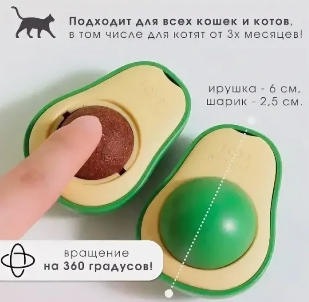 Игрушка для кошек Papa&Mama Pet Авокадо (мята)
