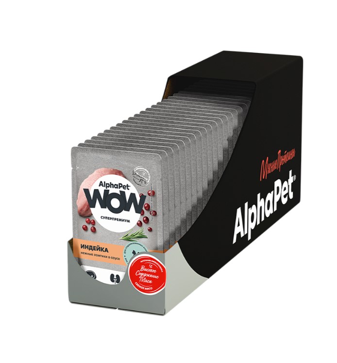 Влажный корм для кошек AlphaPet Wow Adult Cat в соусе (индейка)