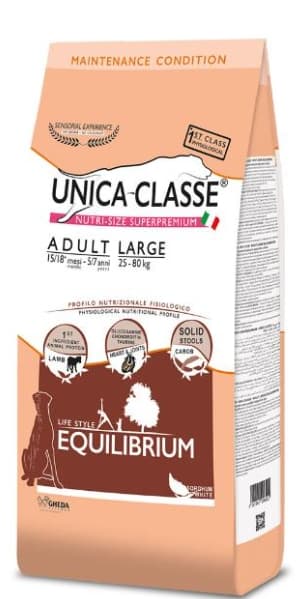 Еда для крупных собак Сухой корм для собак Unica Classe Adult Large Equilibrium (Ягненок)