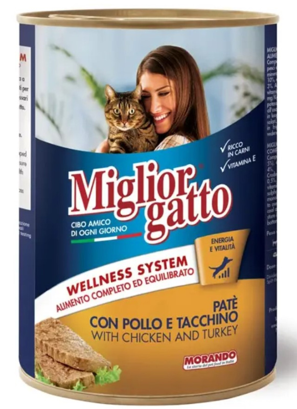 Паштет для кошек Miglior Gatto Adult Cat (курица, индейка)