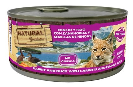 Консервы для кошек Natural Greatness Adult (кролик, утка, морковь, семена фенхеля)