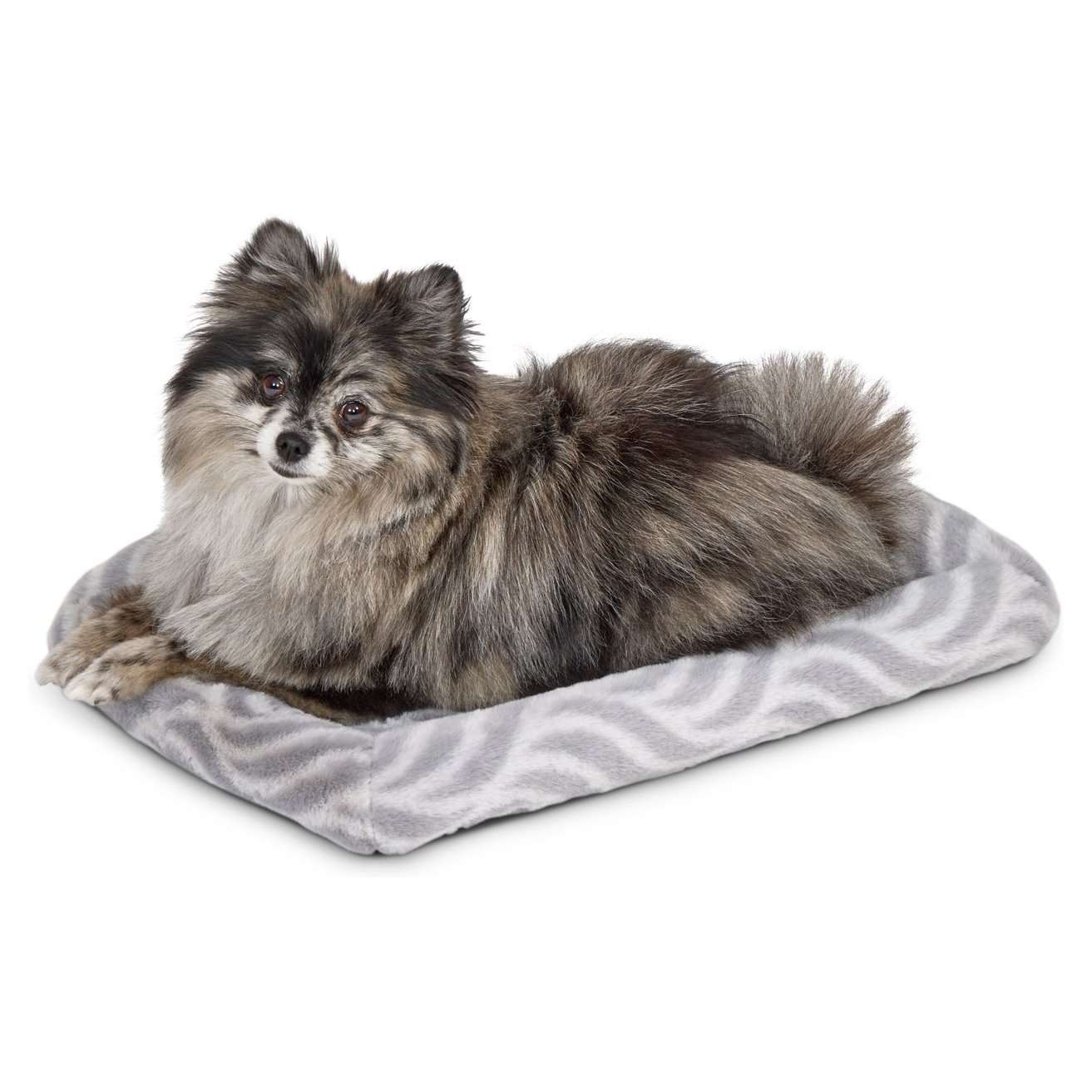 Лежанка MidWest Deluxe Wave Bed для собак и кошек меховая (серая)
