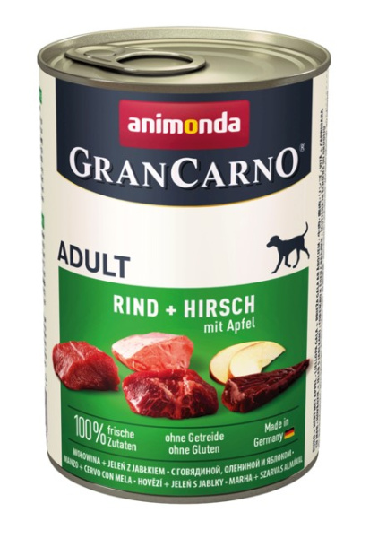 Пресервы для собак Консервы для собак Animonda Gran Carno Fleisch Adult (оленина, яблоко)