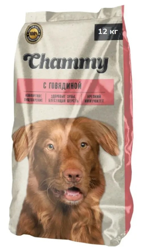 Сухой корм для собак средних и крупных пород Chammy с говядиной