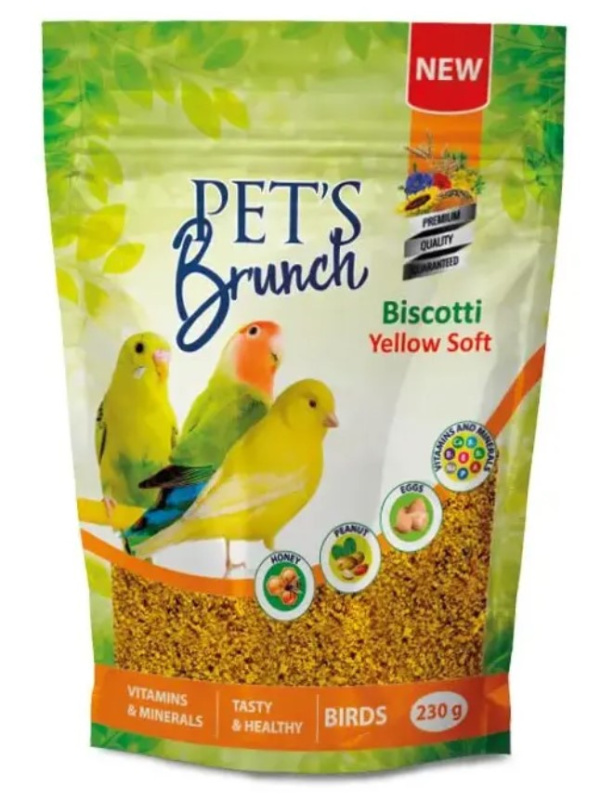 Сухой корм для всех видов птиц Pet's Brunch Biscotti Yellow Soft Функциональный десерт