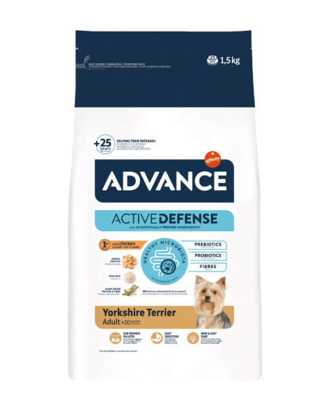 Еда для йоркширского терьера Сухой корм для йорка Advance Dog Yorkshire Terrier (курица)