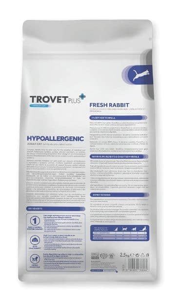 Сухой корм для кошек Trovet Plus Hypoallergenic Sterilised Vet Diet Adult (кролик)