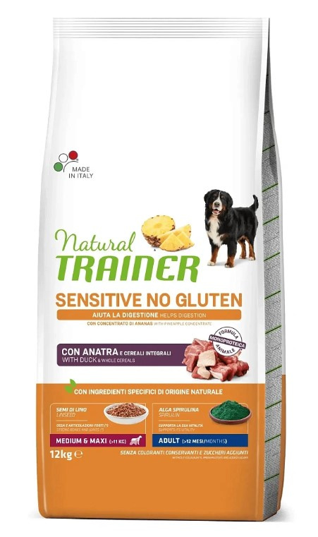 Каталог Сухой корм для собак Trainer Natural Sensitive No Gluten Medium&Maxi Adult (утка) для собак