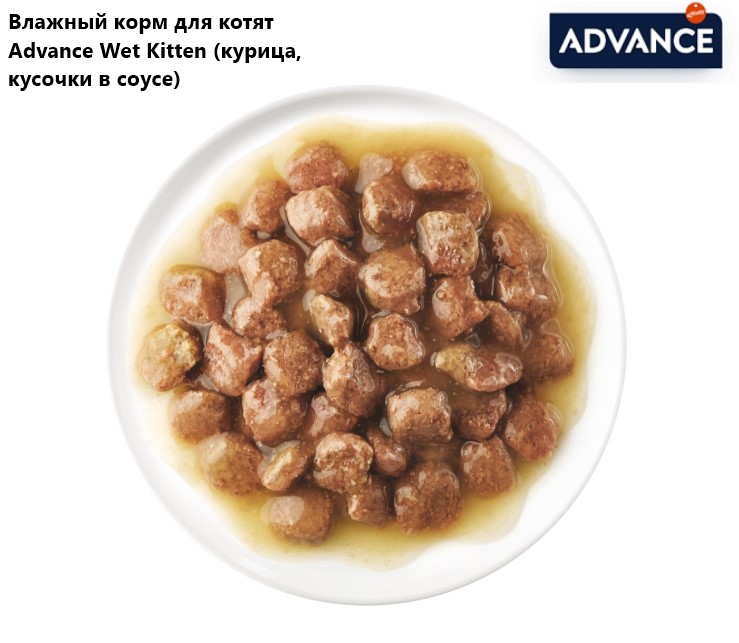 Влажный корм для котят Advance Wet Kitten (курица в соусе)