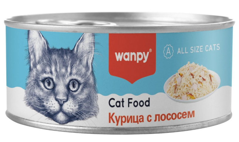 Консервы для кошек Wanpy Cat (курица, лосось)