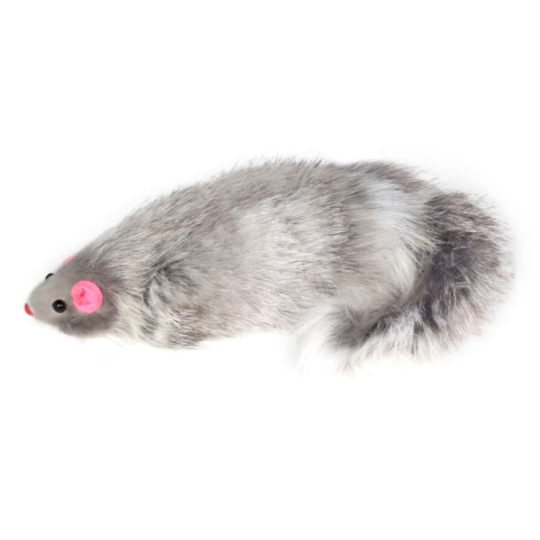 Игрушка для кошек "Мышь серая" 130-140 мм*24 шт (22161009)